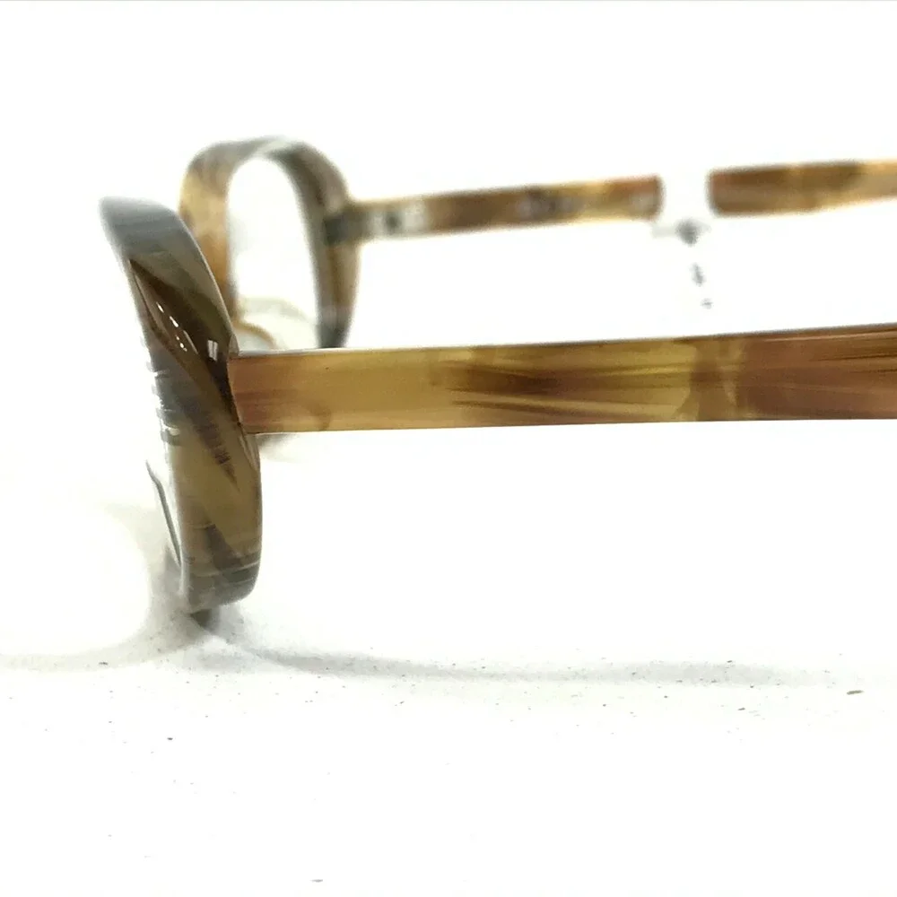 BCPC BP-165 COL.06 Eyeglasses Frames Brown Horn Round Oval Full Rim 49-17-137